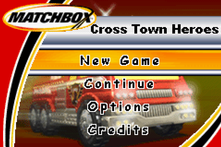 Matchbox Crosstown Heroes Title Screen